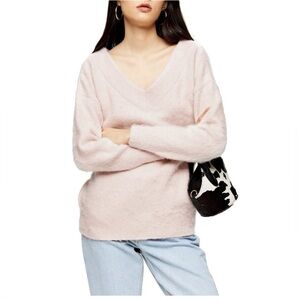 TOPSHOP Blush Pink  V Neck Sweater